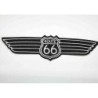 Patch Route 66 Ailé Noir et Blanc 20.5x5cm - Road USA Écusson Thermocollant
