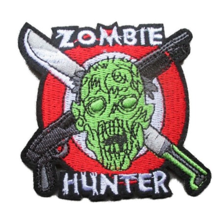 Aufbügler Zombie Hunter 7.5, 7.5cm Zombie Jäger Abzeichen
