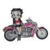 Patch Betty Boop et Moto Rose 10x6cm Écusson Thermocollant Pin-up
