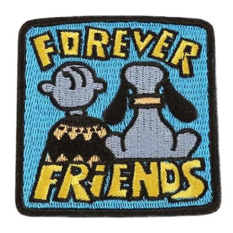 Patch Forever Friends avec un chien 7.5x6.5cm Écusson Thermocollant
