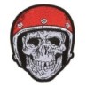 Patch tête de mort casque rouge 10x8cm écusson thermocollant motard
