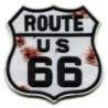 Patch blason Route 66 vieilli 7.5x7.5cm écusson thermocollant biker USA
