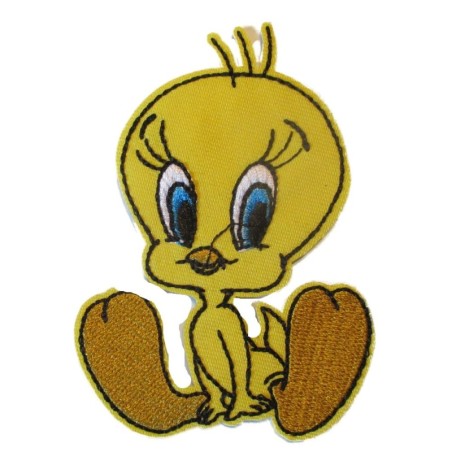 Patch Kanarienvogel Titi sitzend 9x6,5cm Aufbügler Cartoon lustig
