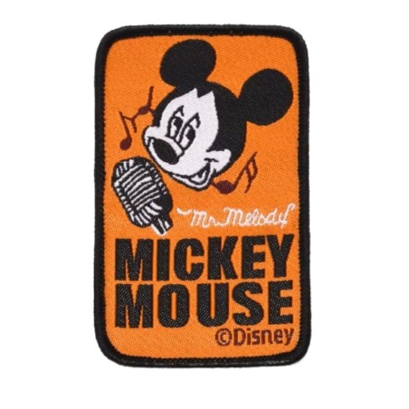 Mickey Mouse Flicken mit altem Mikrofon 7.8x4.8cm Aufbügler Kinderkleidung
