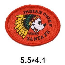 Kleiner Aufnäher Mickey Indian Chief Santa Fe 5,5x4,1cm Bügelflicken Kinderkleidung
