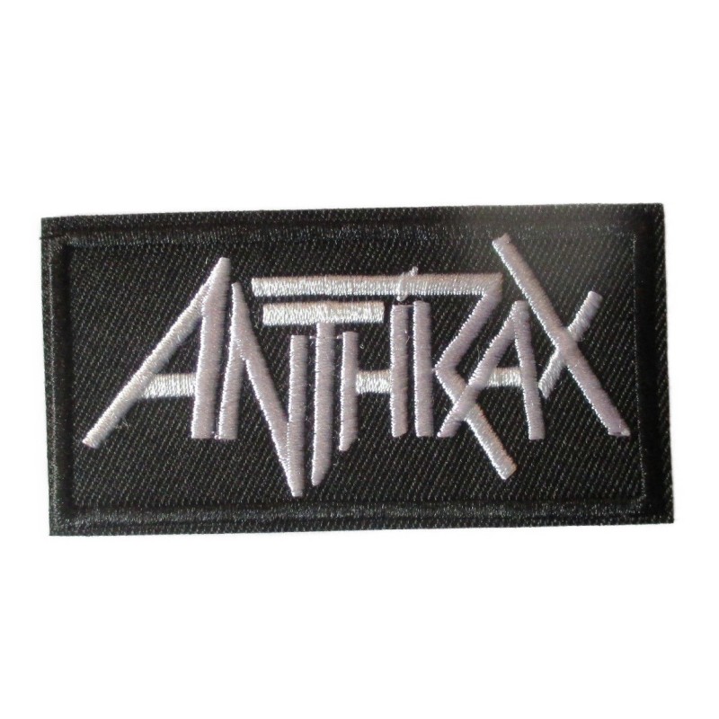 Patch Groupe Anthrax Noir et Blanc 8x4 cm Rouge Écusson Thermocollant Hard Rock

