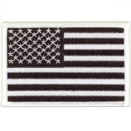 Patch USA Flagge Schwarz Aufnäher Amerikanische Biker Rock Roll
