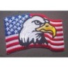 Patch Adler USA Flagge Plissee Aufnäher Country Biker Rock
