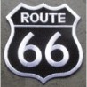 Patch Blason Route 66 Noir Écrit Blanc 7.5x7.5 cm Écusson Thermocollant USA Road Sixty Six
