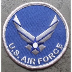 Patch rond US Air Force bleu aviation 7.5 cm écusson thermocollant USA drapeau
