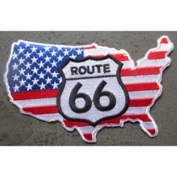 Patch Continent USA Route 66 12x8 cm Écusson Thermocollant USA Drapeau
