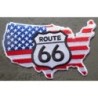 Patch Continent USA Route 66 12x8 cm Écusson Thermocollant USA Drapeau
