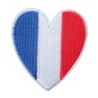 Patch Thermocollant Coeur France Écusson Tricolore Bleu Blanc Rouge
