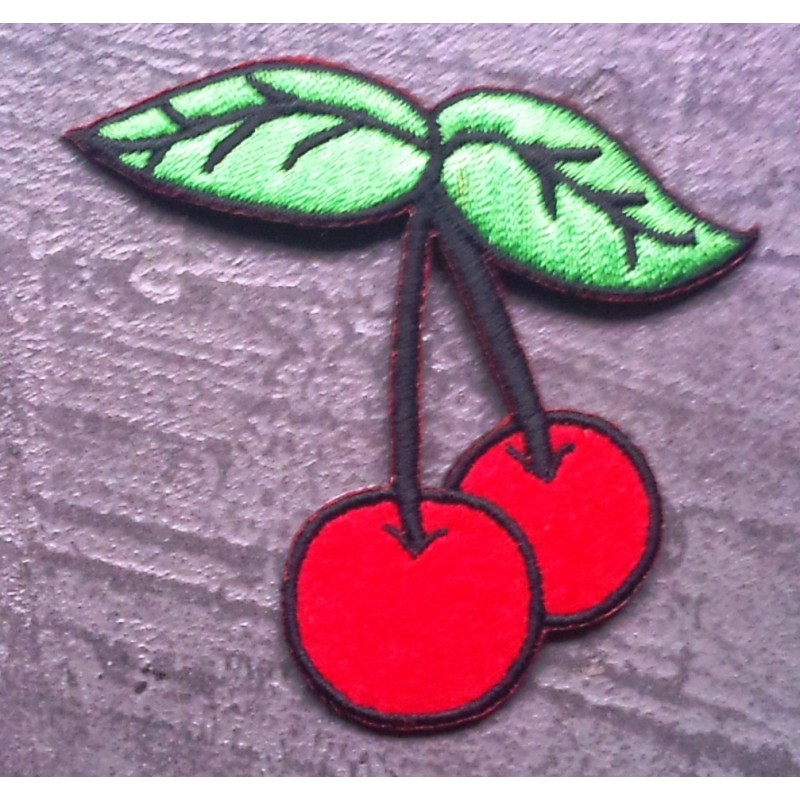 Patch 2 cerises rockabilly écusson pin-up rock roll cherry
