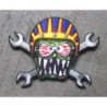 Patch Monstre avec Casque de Moto et Clés Écusson Rockabilly