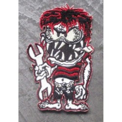 Patch Monstre Roux avec Clé Outil Écusson Veste Garage Moto
