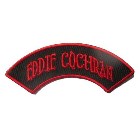 Patch Eddie Cochran Banderole Noir Rouge Écusson Rockabilly Fan Rock Roll