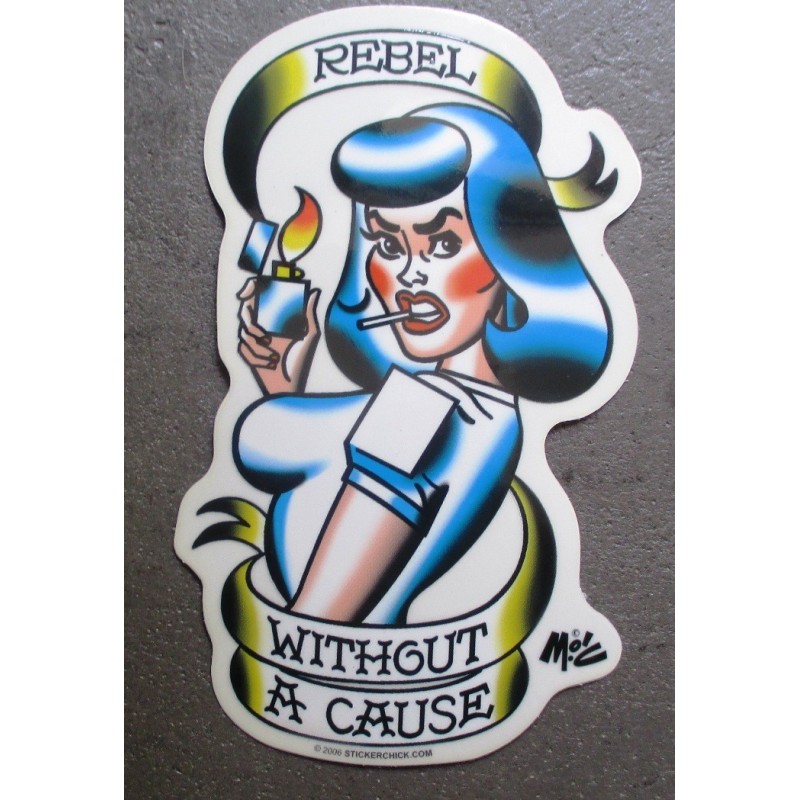 Sticker Pin-Up Rebelle Sans Cause Autocollant Rockabilly
