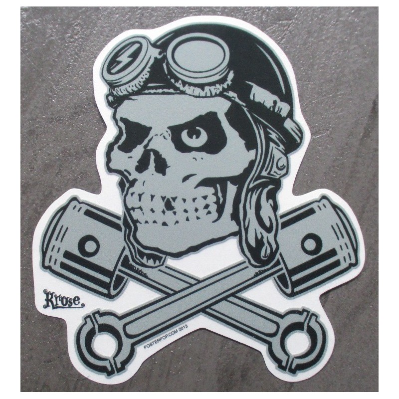 Sticker Kran Pilot gekreuzter Kolben Rockabilly Aufkleber