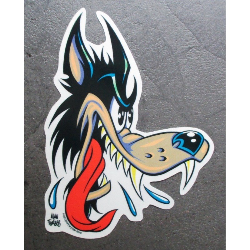 Sticker Tête de Loup Nez à Droite Loup Solitaire Autocollant
