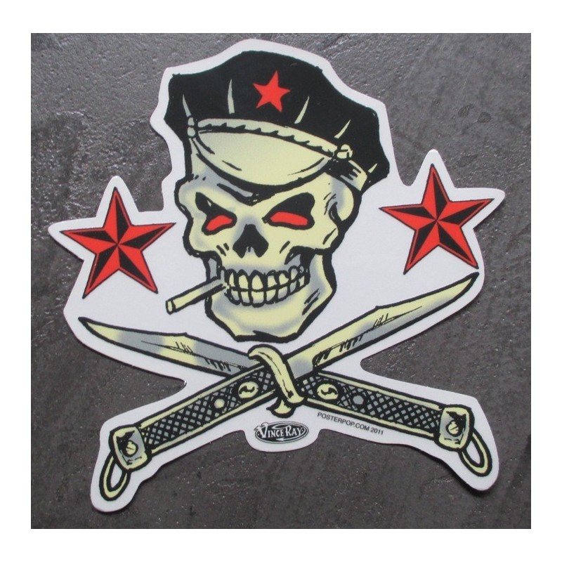 Sticker  capitaine Capitaine Couteau Étoile Rockab Autocollant