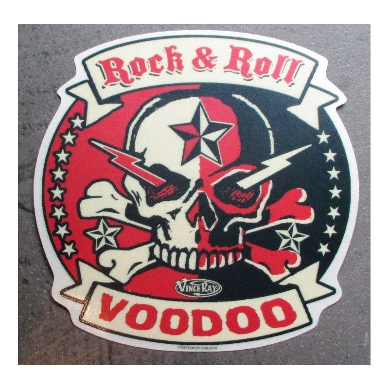 Sticker Rock & Roll Vaudou crane Éclair dans les Yeux