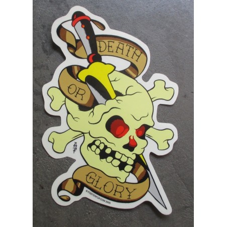 Sticker Death or Glory crane et Épée Autocollant Rockabilly