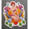 Aufkleber Pin Up Lady Luck und Hufeisen – Autoaufkleber

