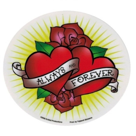 Aufkleber Always and Forever Rosen Herz Tattoo Sticker ja143
