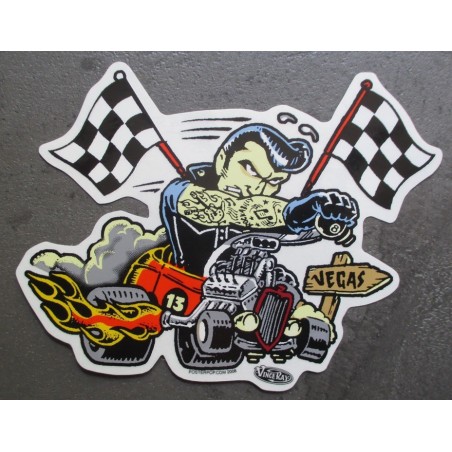 Sticker rocker et hot rod drapeau allié Vegas autocollant
