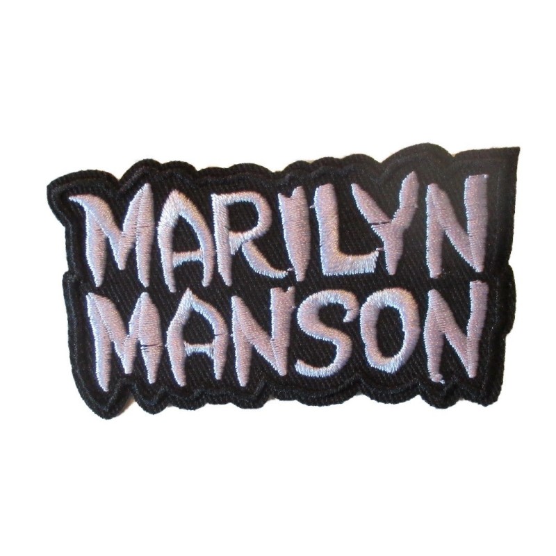 Patch Groupe Marylin Manson Noir Blanc 8x4.5 cm Écusson Thermocollant Rock
