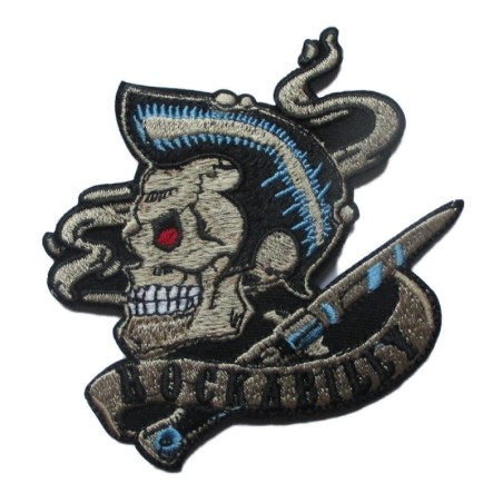 Patch Kran Wippe Rockabilly Aufnäher Bügelbild Fan Rock'n'Roll