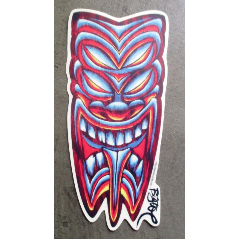 Sticker Tiki 4 Yeux Autocollant Hawaï Déco Rockabilly Neuf
