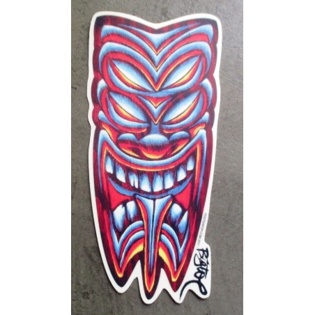 Sticker Tiki 4 Yeux Autocollant Hawaï Déco Rockabilly Neuf

