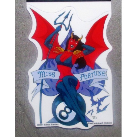 Sticker Teufelin Miss Fortune & 8 Ball Rockabilly Aufkleber
