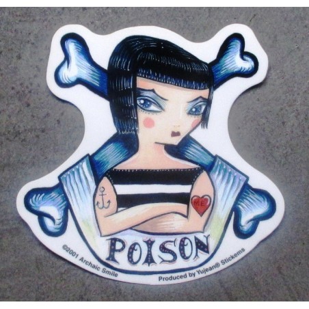 Tatouage Style Sticker Rockabilly Pin Up Poison Autocollant US

