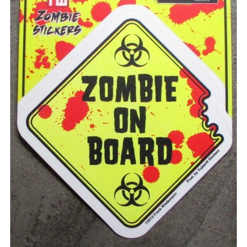 Sticker Zombie à Bord Attention Danger Autocollant

