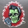 Sticker Kran Elvis Zombie Grün Altes Mikrofon King Rock Roll