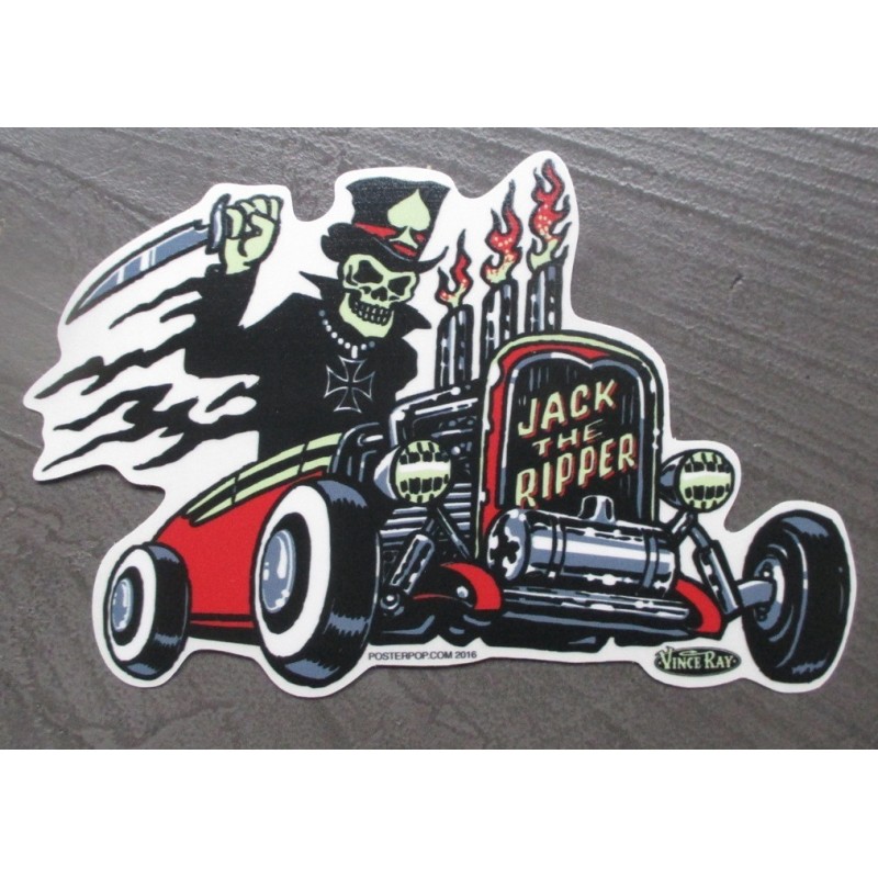Aufkleber Hot Rod Jack the Ripper Tod Rockabilly Aufkleber
