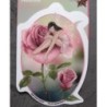 Sticker fée assise dans une rose - Autocollant transparent
