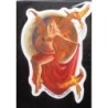 Stickerfee im roten Kleid, selbstklebend, Rockabilly Pin-up
