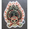 Aufkleber Tacho Totenkopf Pirat Flammen Custom Kulture Vince Ray