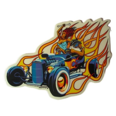 Aufkleber Hot Rod Roadster Pin Up 14x10,5 cm Rockabilly
