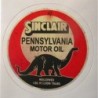Mini-Aufkleber Sinclair Pennsylvania Motor Oil Dinosaurier Vintage-Look 7,5cm
