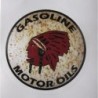 Sticker indian gasoline moto oils Vieilli Rond 7cm - Autocollant