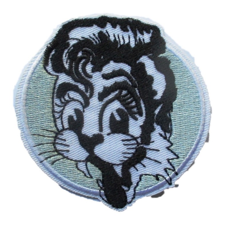 Aufbügler Stray Cats Hellblaues Katzenkopf-Motiv 8x7.5 cm Logo Gruppe
