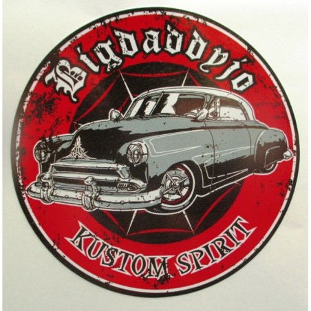Sticker Kustom Spirit Coupé Américain Pinstripé Bigdaddyjo 10cm Autocollant Font Blanc
