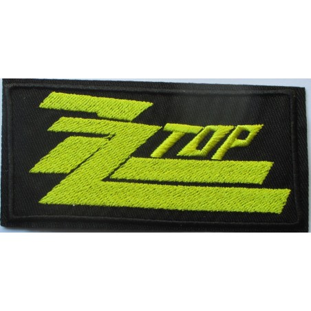 Patch Thermocollant ZZ Top Noir et Jaune 10.5 x 5 cm Logo Groupe Rockabilly
