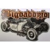 Sticker Hot Rod Blanc Cabriolet Bigdaddyjo 11.5x7.5cm Autocollant Blanc
