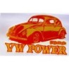Aufkleber VW Power Käfer Limousine Orange 10.5x7 cm Bigdaddyjo
